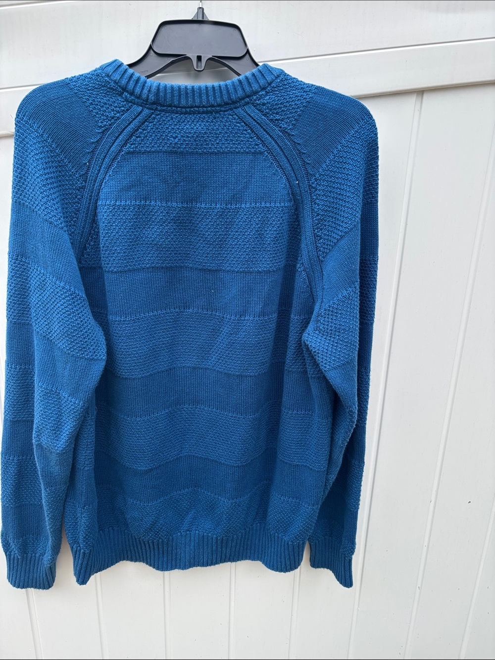 Lands' End Deep Blue Textured Crewneck Sweater - Picture 7 of 7
